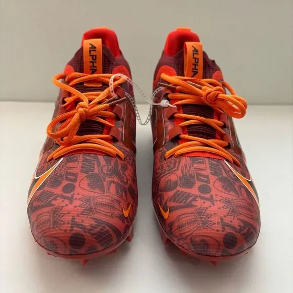 Nike Alpha Menace 4 Elite NRG football cleats red orange FQ4046-600 Mens sz 10.5 - Picture 2 of 14